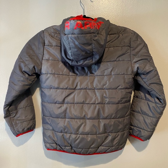 Under Armour Kids Puffer Jacket - Charcoal and Crimson - Picture 3 of 11
